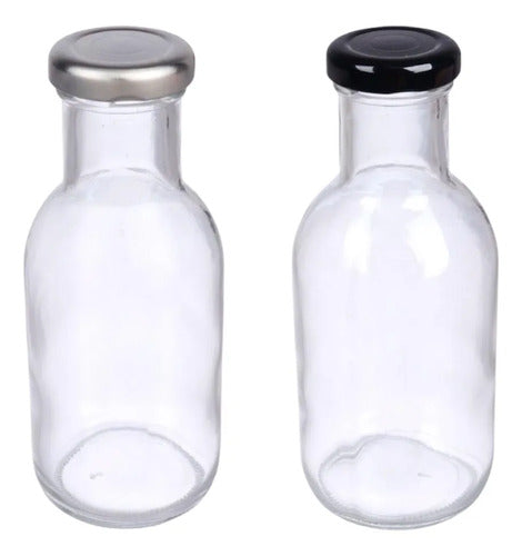 Pack 6 Frascos De Vidrio Para Jugos 250ml Vidrio