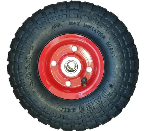 Set 2 Ruedas De Caucho 10 Pulgadas Inflable Para Yegua/carro Rojo