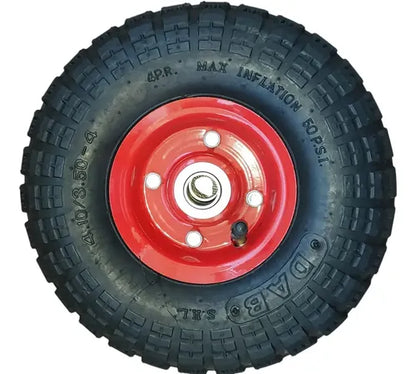 Set 2 Ruedas De Caucho 10 Pulgadas Inflable Para Yegua/carro Rojo