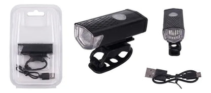 Luz Bicicleta Recargable Luces Delantera Led  Ciclismo Negro