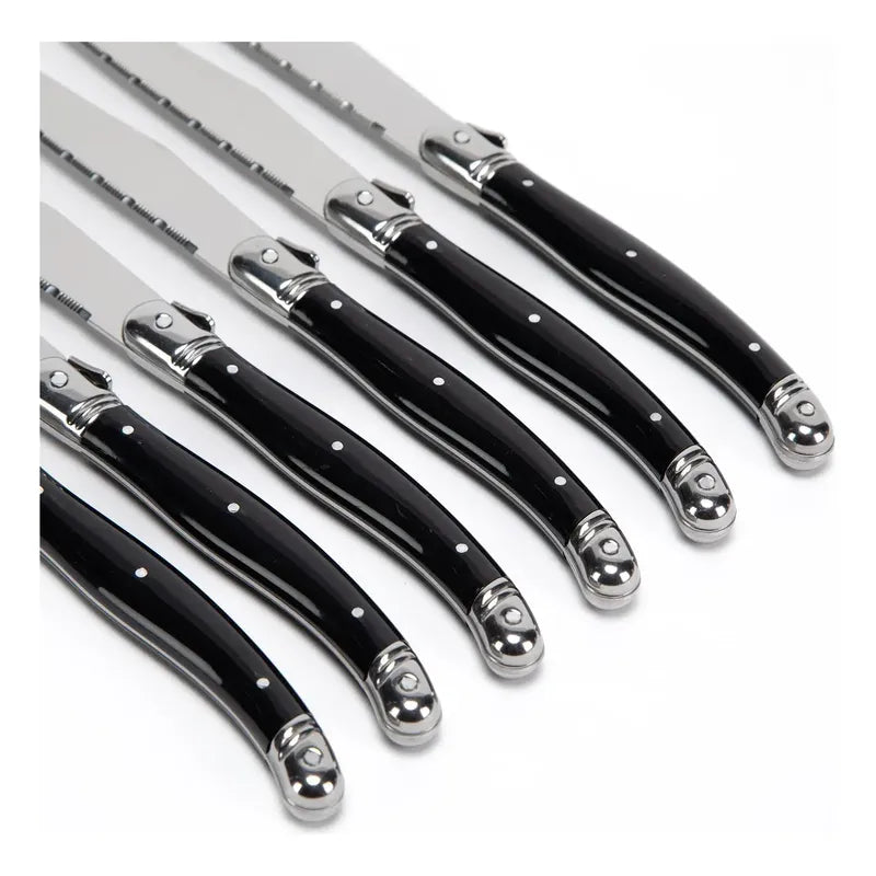Set De 6 Cuchillos Carne Francia Negro Negro