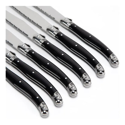 Set De 6 Cuchillos Carne Francia Negro Negro