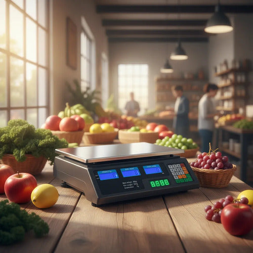 Pesa Balanza Digital Electronica 40kg Bascula De Precios Plateado