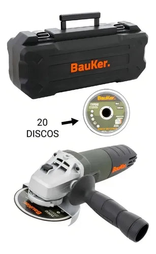 Esmeril Angular 4 1/2'' + 20 Discos De Corte + Maletin 50hz