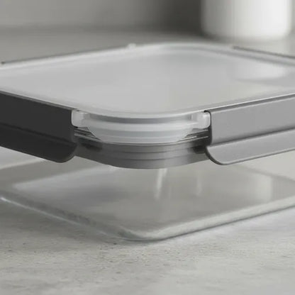 Set 3 Tupper Hermético Vidrio 640ml Transparente