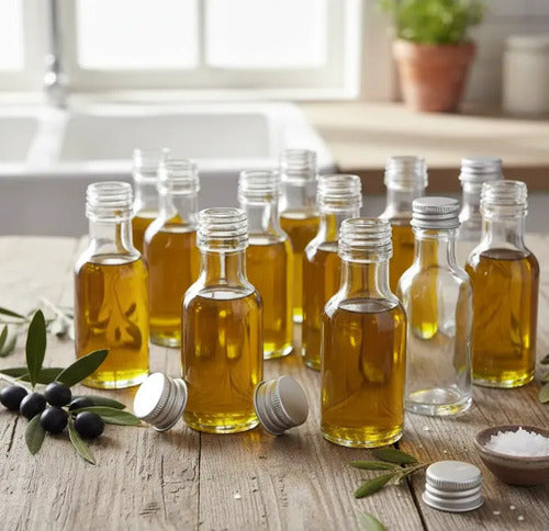 Pack 24 Botellas De Vidrio Ideal Para Aceite O Esencias Transparente