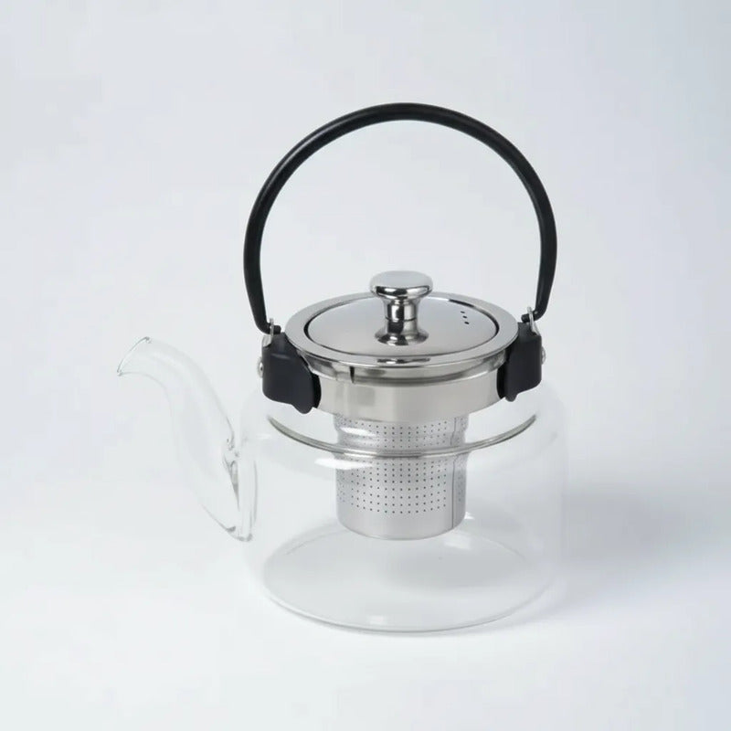Tetera Infusor De Vidrio Té Infusor Acero Inoxidable 0,6 L Transparente