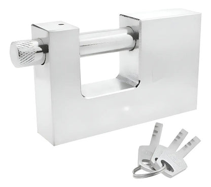 Candado Cuadrado 90mm Seguridad Blindado Color Plateado Plateado