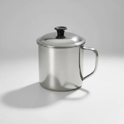 Taza De Té Con Tapa De 10 Cm - Ideal Para  Bebidas Calientes Acero Inoxidable Taza
