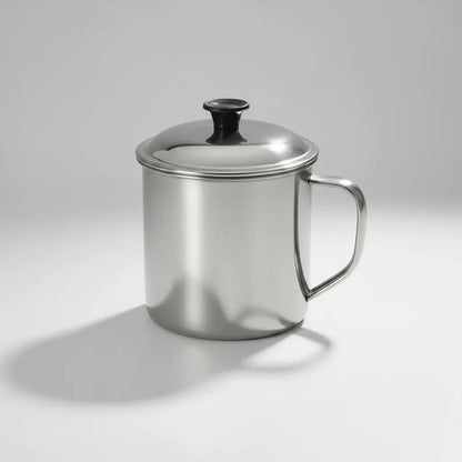 Taza De Té Con Tapa De 10 Cm - Ideal Para  Bebidas Calientes Acero Inoxidable Taza