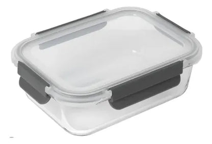 Pack 2 Tupper Hermético Vidrio 1040ml Transparente