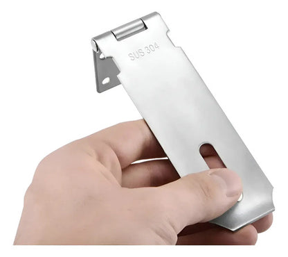 Pack 4 Porta Candado Cerrojo Seguridad Bisagra Metal Puerta