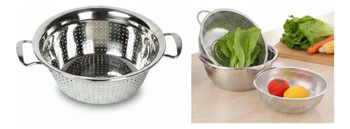 Colador Acero Inoxidable 30cm Verduras Fideos Cocina Acero Inoxidable