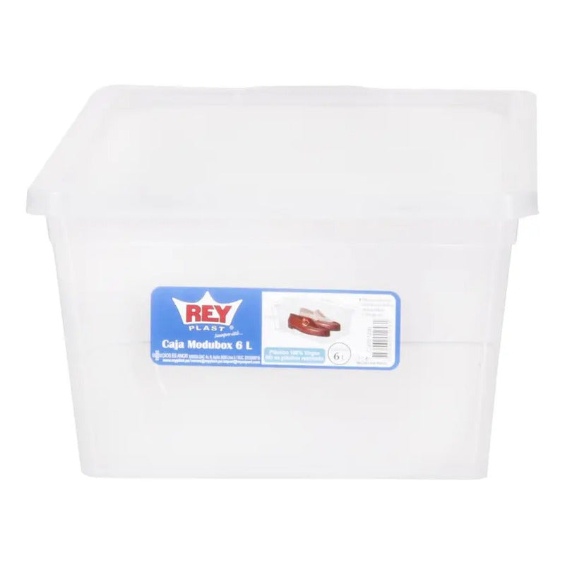 Caja Organizadora 6 Litros Transparente Blanco
