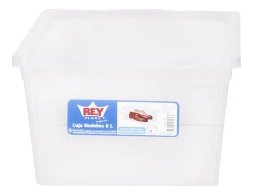 Caja Organizadora 6 Litros Transparente Blanco