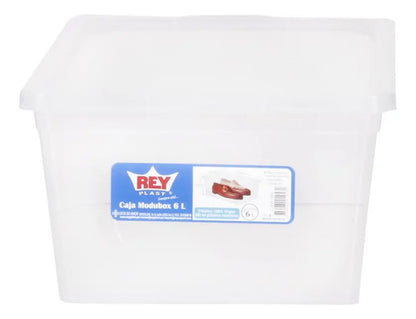 Caja Organizadora 6 Litros Transparente Blanco