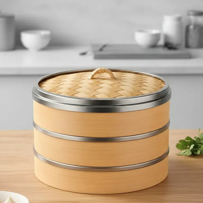 Olla Vaporera De Bambu De Cesta 18 Cm Bambú