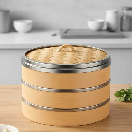 Olla Vaporera De Bambu De Cesta 18 Cm Bambú