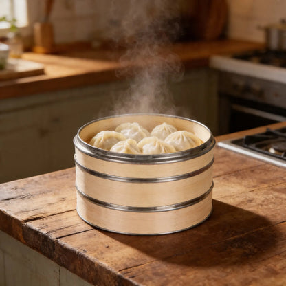 Olla Vaporera De Bambu De Cesta 18 Cm Bambú