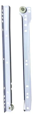 Pack 2 Corredera O Riel Blanco Para Cajón 30 Cm Blanco