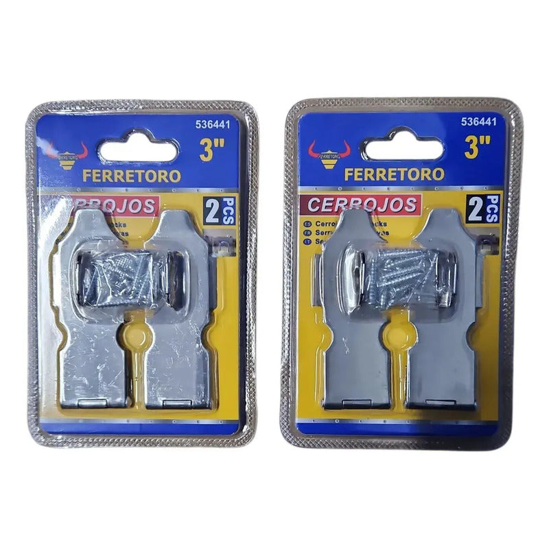 Pack 4 Porta Candado Cerrojo Seguridad Bisagra Metal Puerta