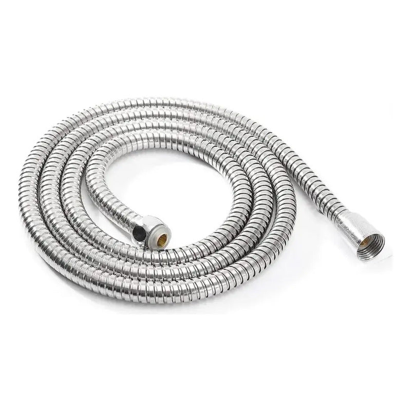 Kit De Ducha Teléfono+ Flexible De 1,5mts + Soporte Plateado