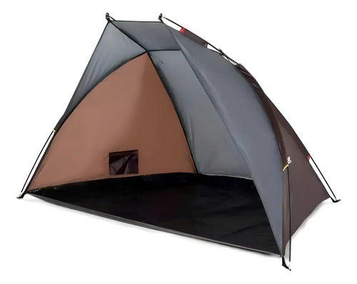 Carpa Paraviento Klimber Para Dos Personas Playa Verano Color Marrón Claro