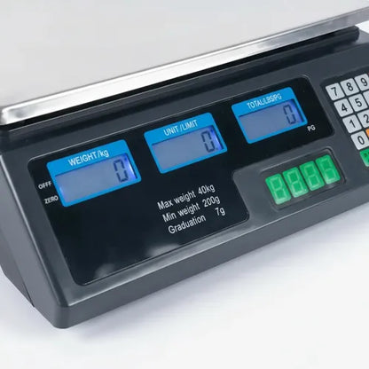 Pesa Balanza Digital Electronica 40kg Bascula De Precios Plateado