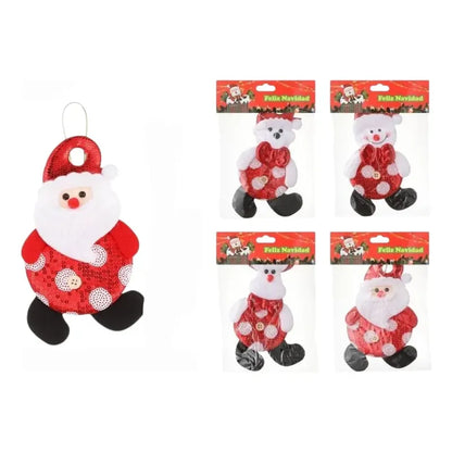 Pack 4 Adornos Navideños De 18x10,5 Cm Rojo