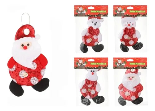Pack 4 Adornos Navideños De 18x10,5 Cm Rojo