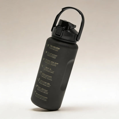 Botella Deportiva Motivacional 2l Para Hidratación Negro