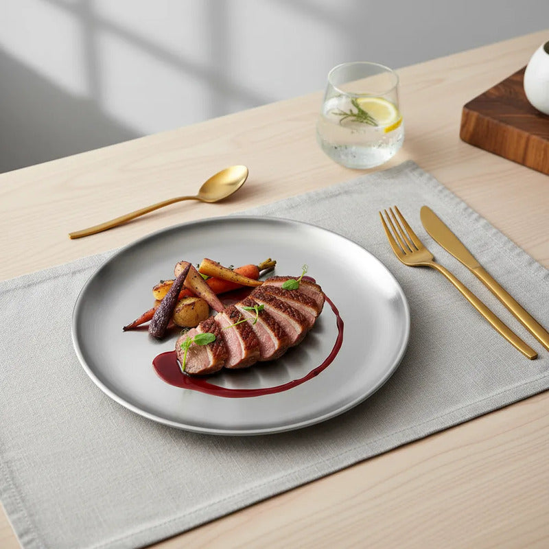 Pack 4 Platos Acero Inoxidable 17cm Cocina Acero Inoxidable Plato