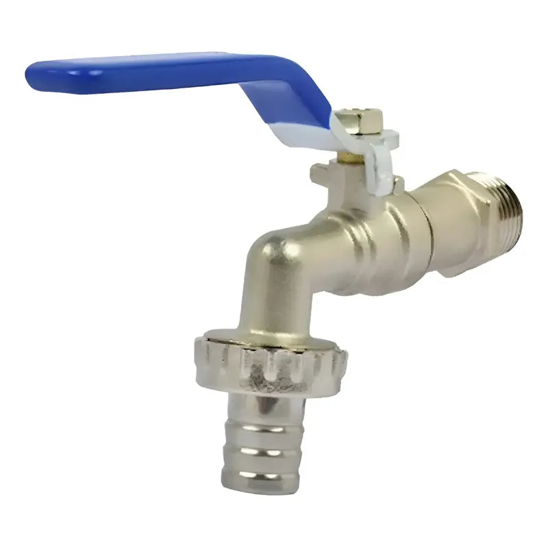 Llave Jardín Bola 1/2 Azul Con Unión Manguera