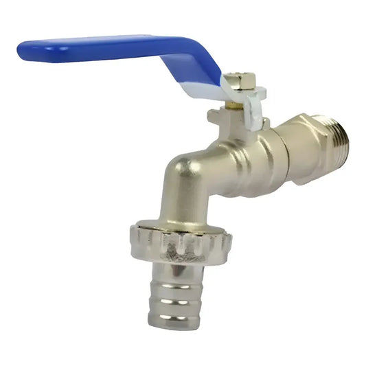 Llave Jardín Bola 1/2 Azul con Unión Manguera