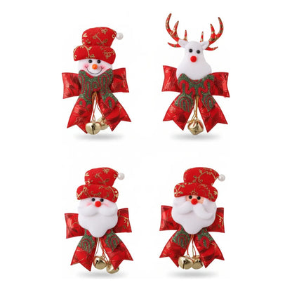 Pack De 4 Adornos Navideños De 19x10 Cm Rojo