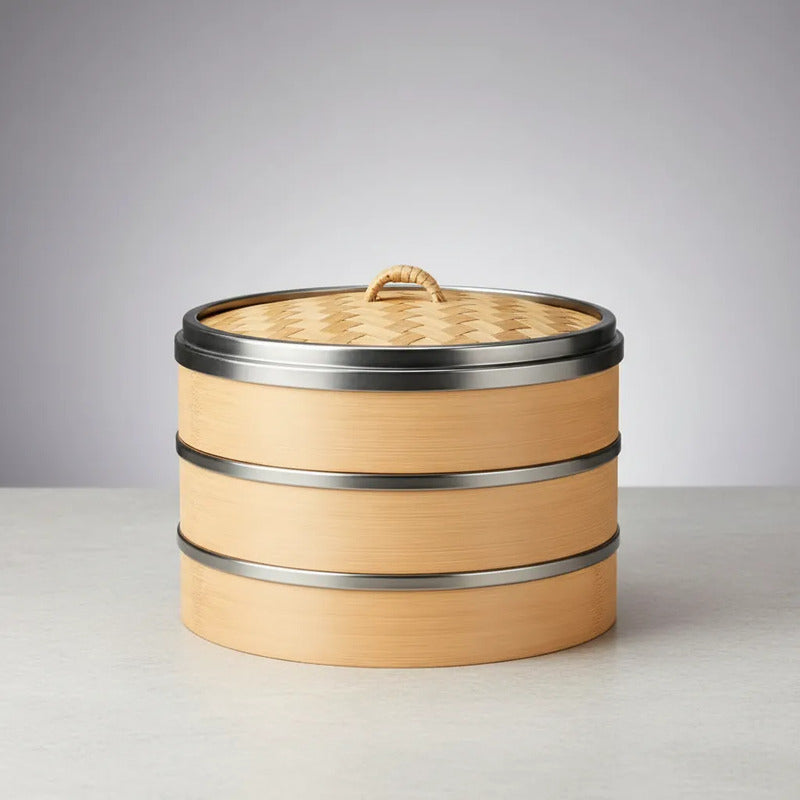 Olla Vaporera De Bambu De Cesta 18 Cm Bambú