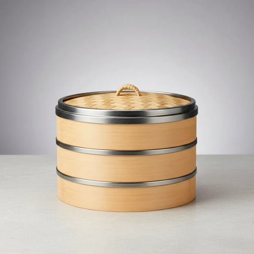 Olla Vaporera De Bambu De Cesta 18 Cm Bambú