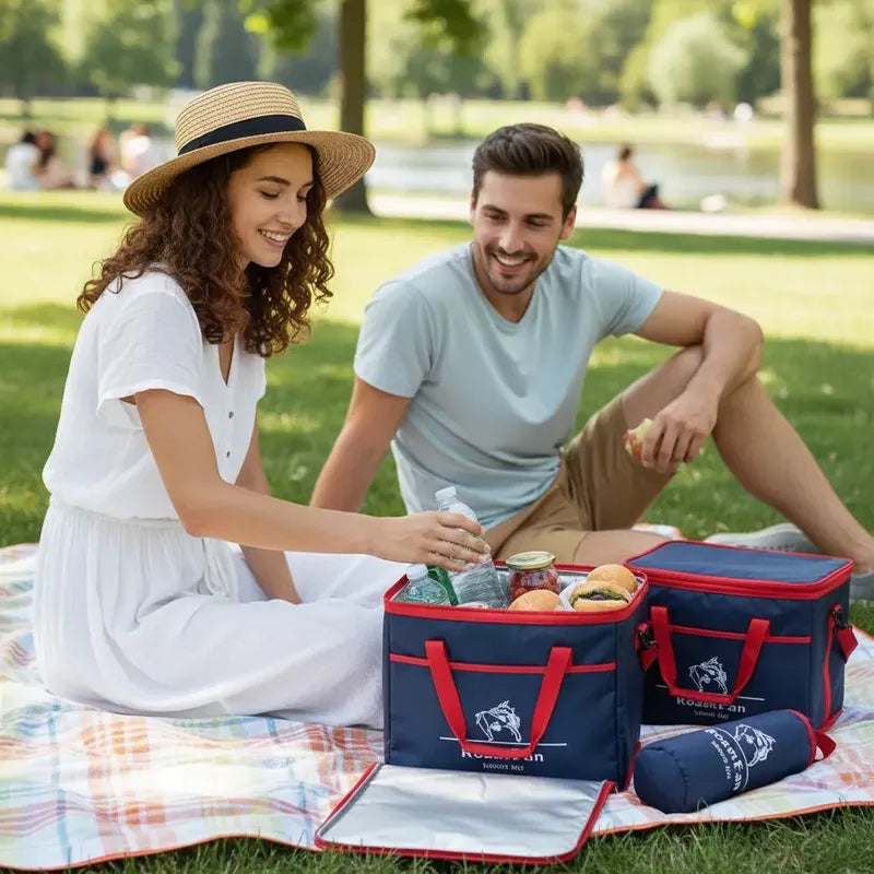 Bolso Térmico Cooler 44l Comida Bebidas Picnic Azul Oscuro