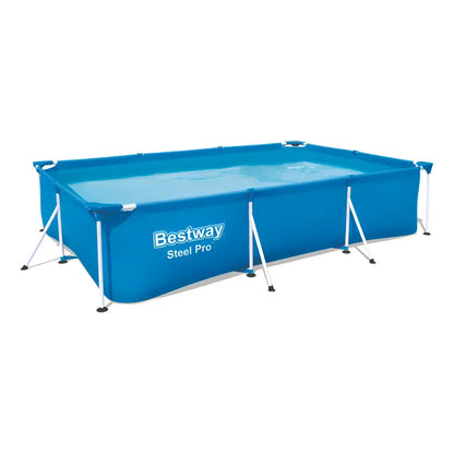 Pileta Estructural Rectangular Bestway Steel Pro 56404 Con C Azul Liso