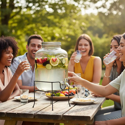 Dispensadores De Vidrio Para Bebidas Y Jugos Con Atril 8lts Vidrio