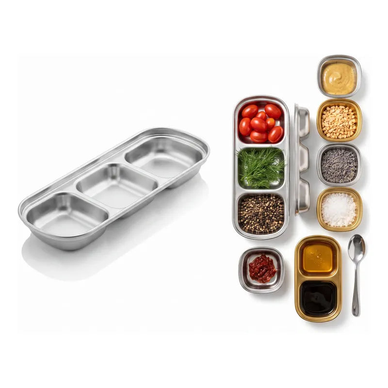 Pack 3 Pocillos Salsas Acero Inoxidable Dip Cocina Acero Inoxidable