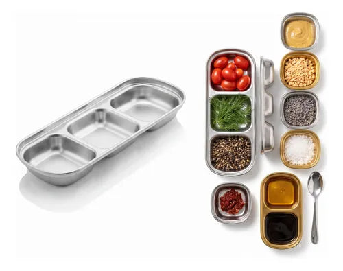 Pack 3 Pocillos Salsas Acero Inoxidable Dip Cocina Acero Inoxidable