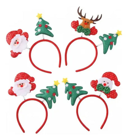 Cintillo Adornos Navideños De 23x12 Cm Rojo