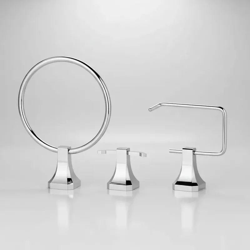 Kit De 3 Accesorios Para Baño Sensi D Acqua Roma Plateado