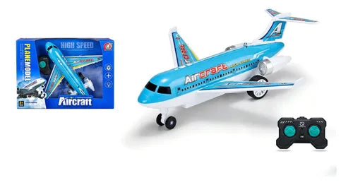 Avion De Pasajero A Control Remoto De Dos Vias Azul