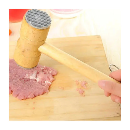 Martillo Mazo Ablandador Doble De Carne Pollo Pescado Marrón Claro