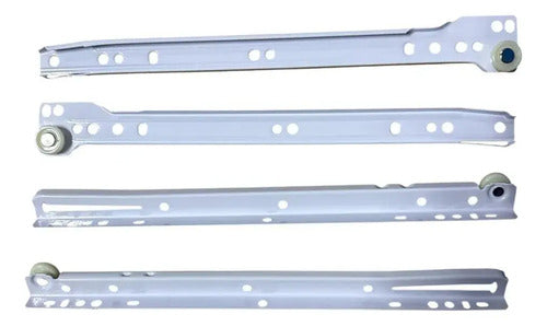 Pack 2 Corredera O Riel Blanco Para Cajón 60 Cm Blanco