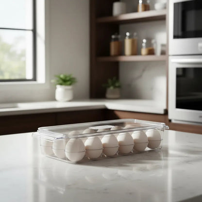 Bandeja Porta Huevos Organizador Refrigerador Apilable Transparente