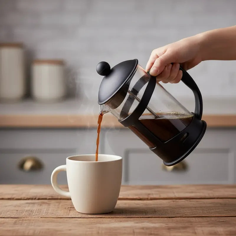 Prensa Francesa 600ml Vidrio Acero Cafetera Café Manual Té Negro