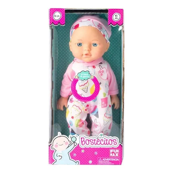 Muñeca Bostecitos Babydoll 4 Sonidos 30cm